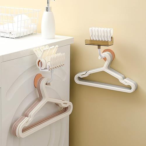 Miniatura 6 de Hanger Organizer,Wall Mounted Hanger Storage Holder,Self-Adhesive Clothes Hanger Stacker for Closet Laundry Room (1 Pack,Grey)