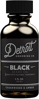 Detroit Grooming Beard Oil | Hydrating & Nourishing Formula with Vitamin | Cedarwood & Amber • Black (1 oz)