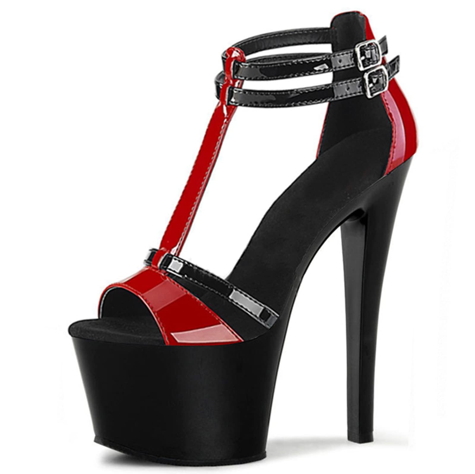 Sandalias de Plataforma Negras para Mujer, Tacones Altos de 17 CM, Sexy, Stripper Club, Baile en Barra, Tacones, Vestido de Boda, Zapatos de Fiesta, Unisex, Talla Grande