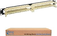 Vista 12 de ICC 110 pies de bloque de cableado para 100 pares de bloques de cableado 110, soportes de soporte de montaje en pared, 1 par