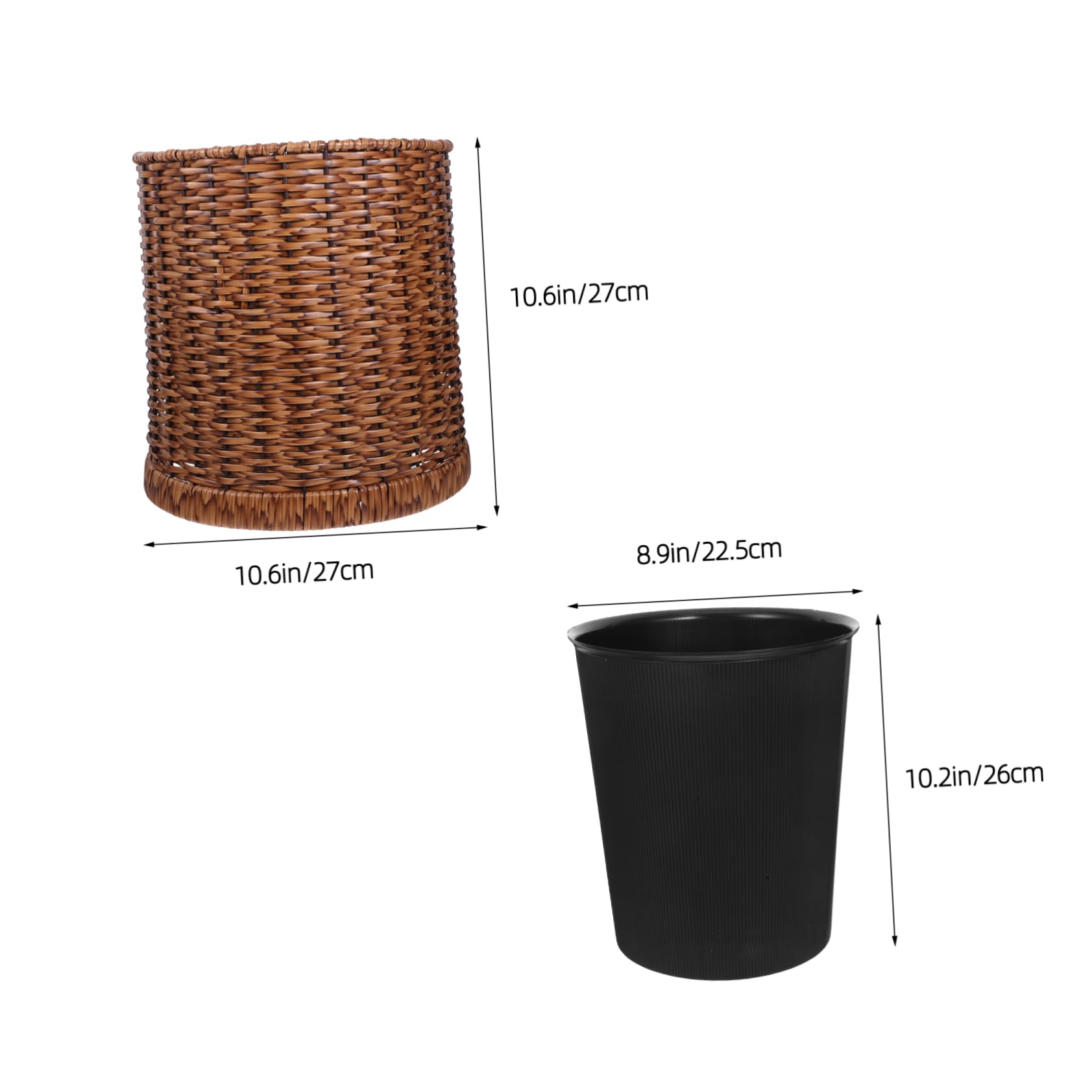 Alipis Cestino Decorativo Per Rifiuti in Rattan Leggero Cestino Per La Carta Da Cucina Borsa Nascosta Articoli Per Ufficio