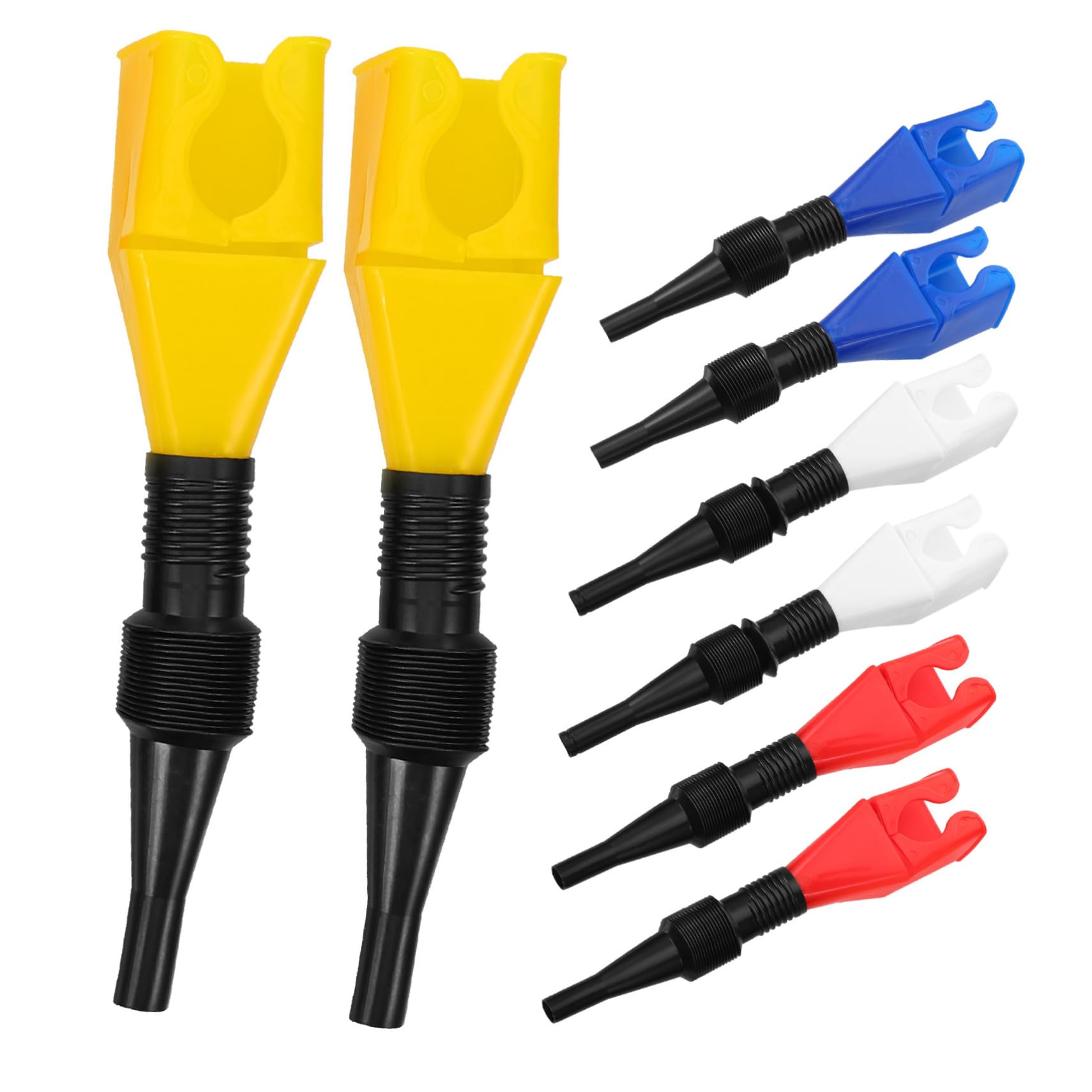 4 Juegos Embudo De Relleno Drenar Bandeja De Drenaje De Aceite Bomba De Combustible De Calidad Motor Tanque Embudo De Combustible De Coche El Plastico 8 Piezas X 4