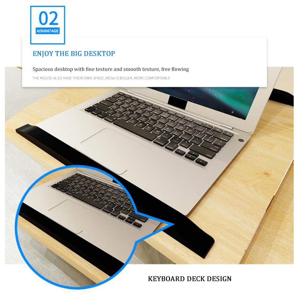 Tavolo Servitore Tavolino Mobile per Computer Tavolino Mobile per Laptop, Carrello da scrivania Portatile per Laptop con Superfici Inclinabili per Utenti Destrimani e Mancini Tavolo con Ruot