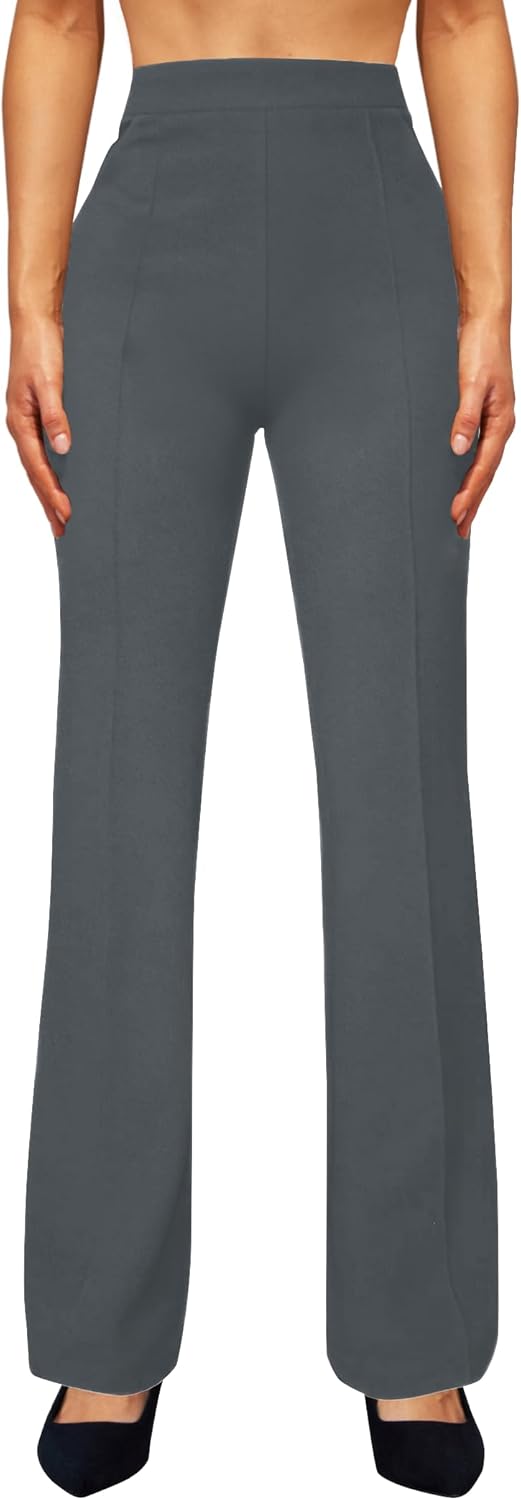 JEKAOYI Womens Straight Leg Dress Work Pants High Waist Stretchy Business Casual Pants Office Trousers Slacks