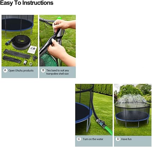 Miniatura 5 de Aspersor de agua para trampolín al aire libre para niños, accesorios para trampolín rociador de 39 pies de largo para juegos acuáticos, juegos,