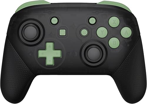 eXtremeRate Matcha Green Repair ABXY D-pad ZR ZL L R Teclas para Nintendo Switch Pro, juego completo de botones de repuesto con herramientas para
