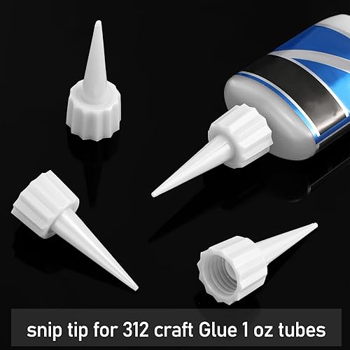 Miniatura 5 de Loopeer 24 Piezas 312 Puntas Adicionales para Aplicador de Puntas Recortables de Pegamento Ca, Puntas de Tapa Aplicadora de Plástico, Extensor de