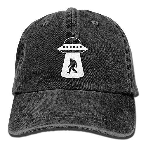 Bigfoot UFO Abduction Unisex Adult Cowboy hat Adjustable Sun Dad Caps Black