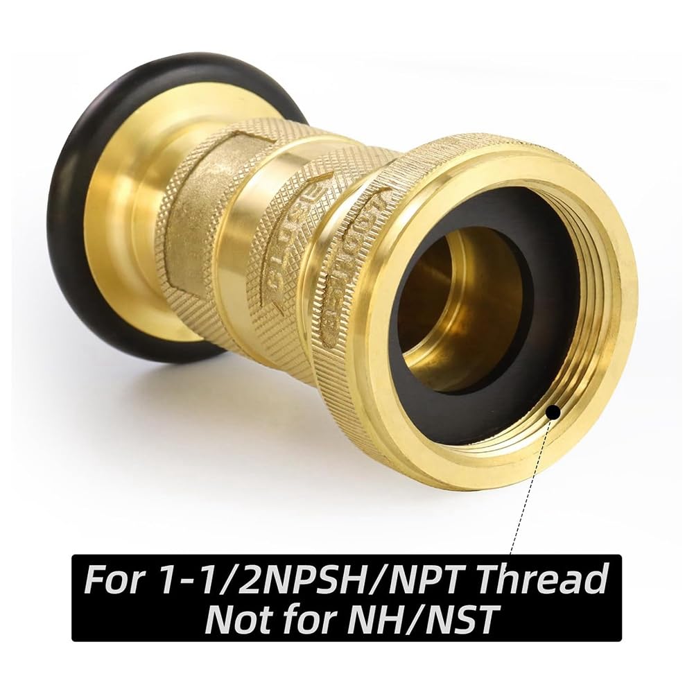 Amazon.co.jp: Rhinozix 消防ホース ノズル 1-1/2 インチ NPSH/NPT