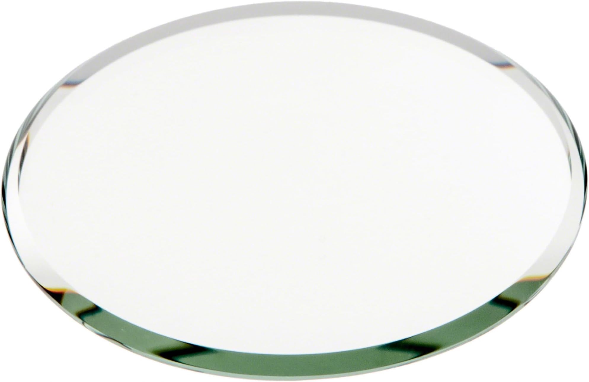 Plymor 3" Round, 3mm Thick Beveled Glass Mirror Circle, Pack of 3