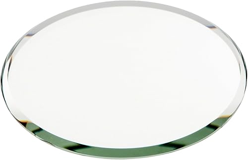 Plymor Círculo de espejo de vidrio biselado redondo de 3 pulgadas de grosor de 3 pulgadas, paquete de 3