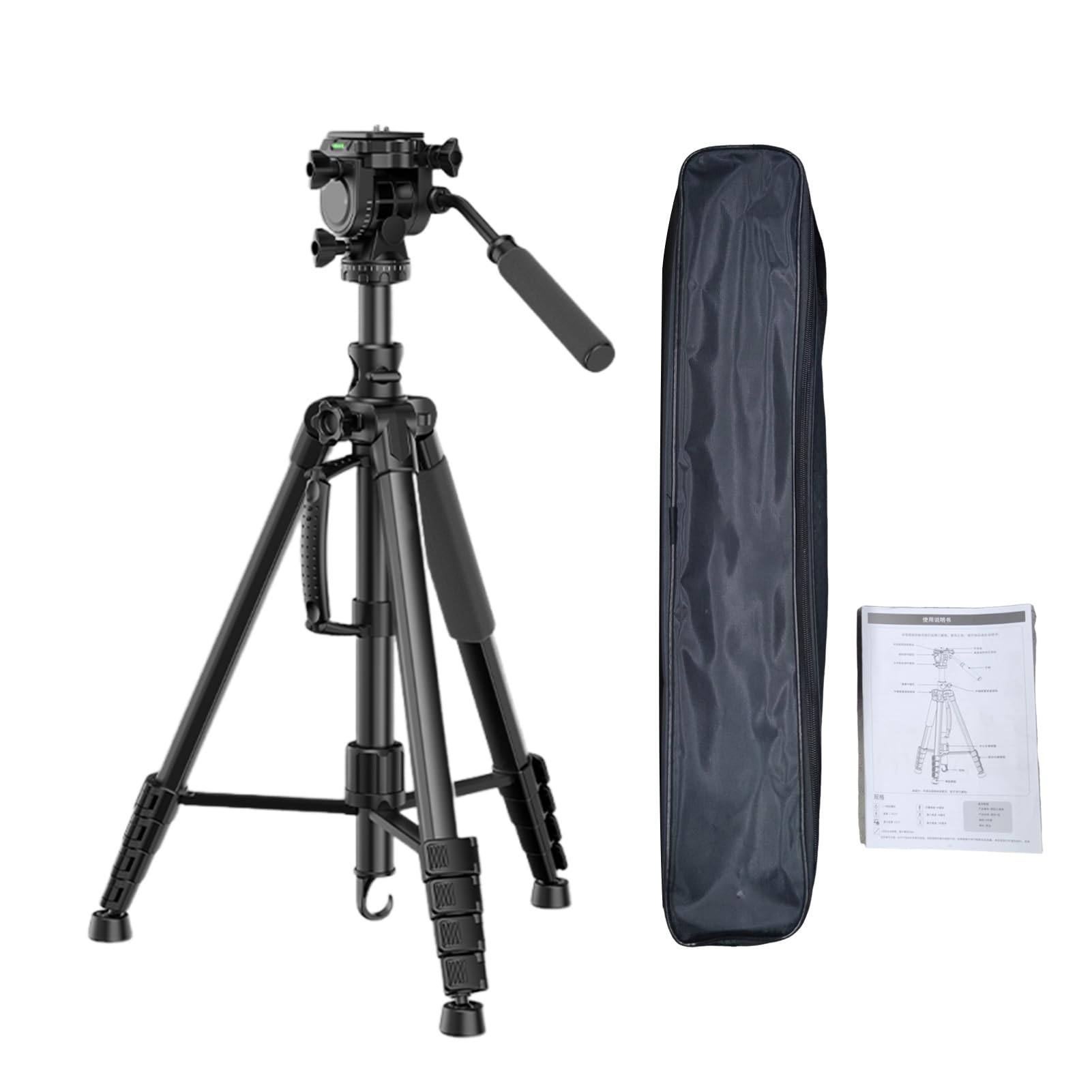 Statyw do Aparatu Monopod, 77-calowy, Poziomy Statyw Wideo z kolumną środkową z 3-kierunkową głowicą obrotową do Wykonywania zdjęć Bezlusterkowych lustrzanką cyfrową,