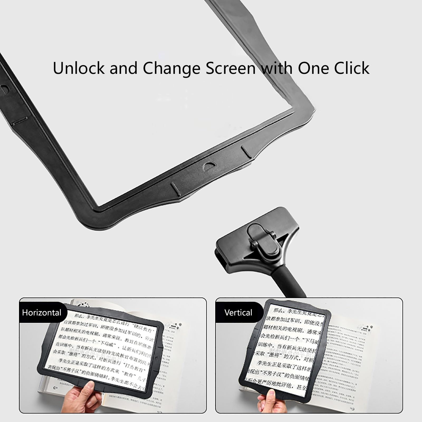Lupa De Sobremesa para Leer Libros, Lupas De Lectura Portátiles para Personas Mayores, Ayudas para Baja Visión con Soporte Plegable y Luz LED(Schwarz)