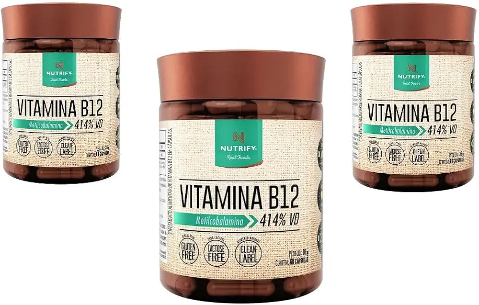 KIT 3X VITAMINA B12 METILCOBALAMINA 60 CAPS NUTRIFY