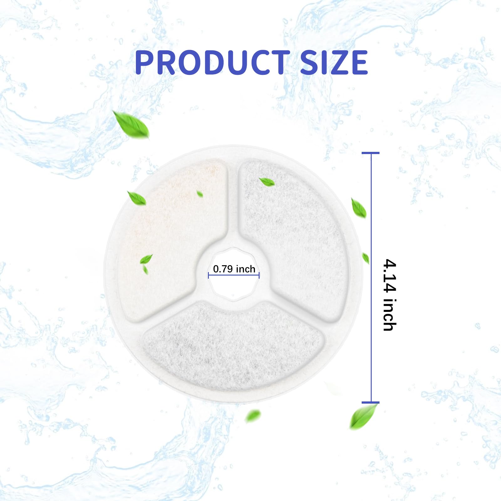 8 Pack Cat Fountain Filters Pet Water Fountain Replacement Filters for 84oz 2 5L Cat Water Fountain — view 7