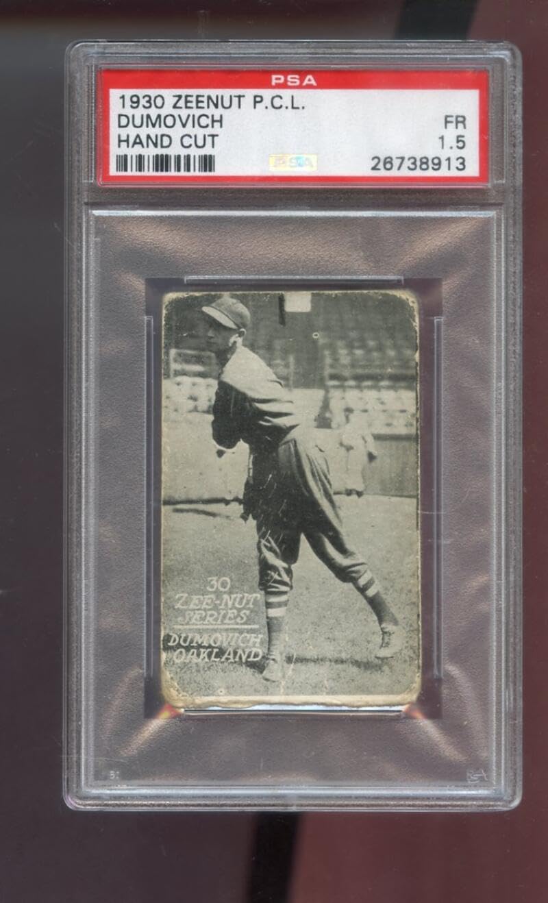 1930 Zeenut Zeenuts Marty Dumovich PSA 1.5 Graded Baseball Card Pacific Coast League PCL P.C.L. Oakland Oaks