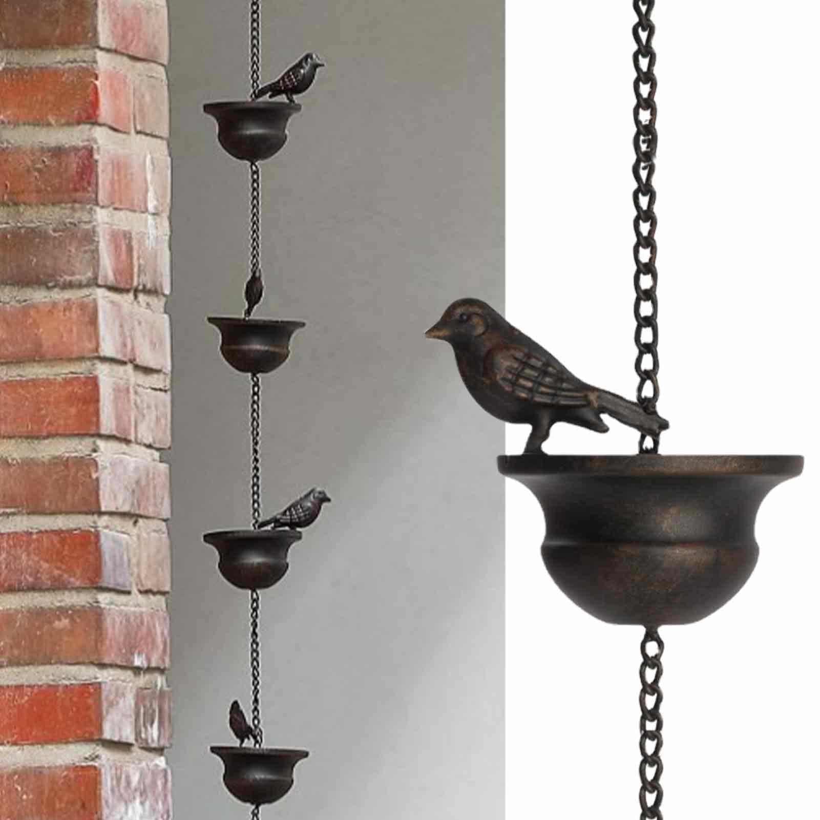 Cadena Lluvia,Cadena De Agua De Lluvia,Cadena De Lluvia De Pájaros De Hierro,Cadena De Lluvia Para Canalones,decoración De Cadena De Lluvia,Cadena De Lluvia De Metal Colgante Hermoso Diseño De Pájaro