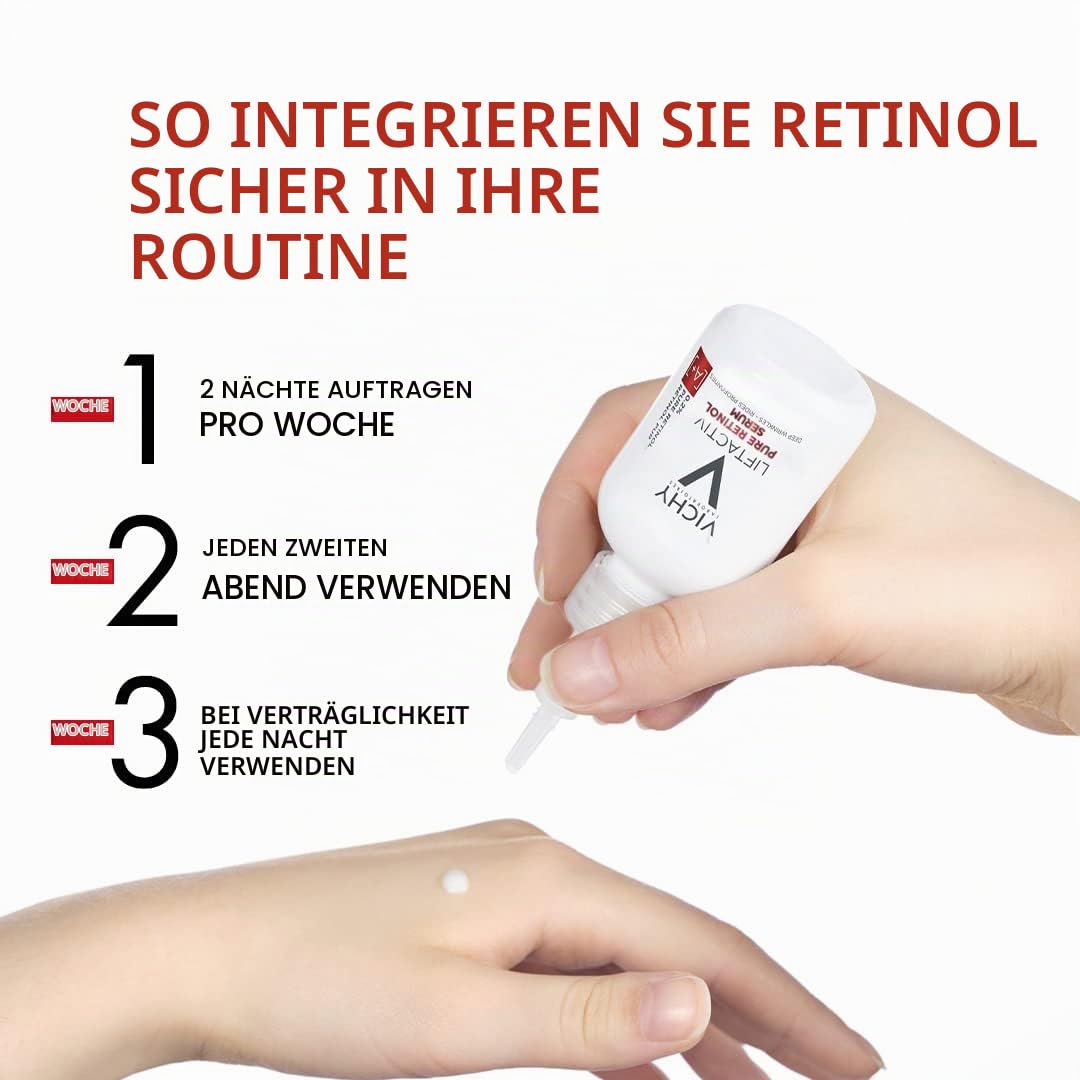 Vichy Liftactiv Retinol Specialist Serum, Glättendes Anti-Aging-Serum gegen tiefe Falten, Beschleunigte Zellerneuerung über Nacht, Für reife Haut, 30 ml