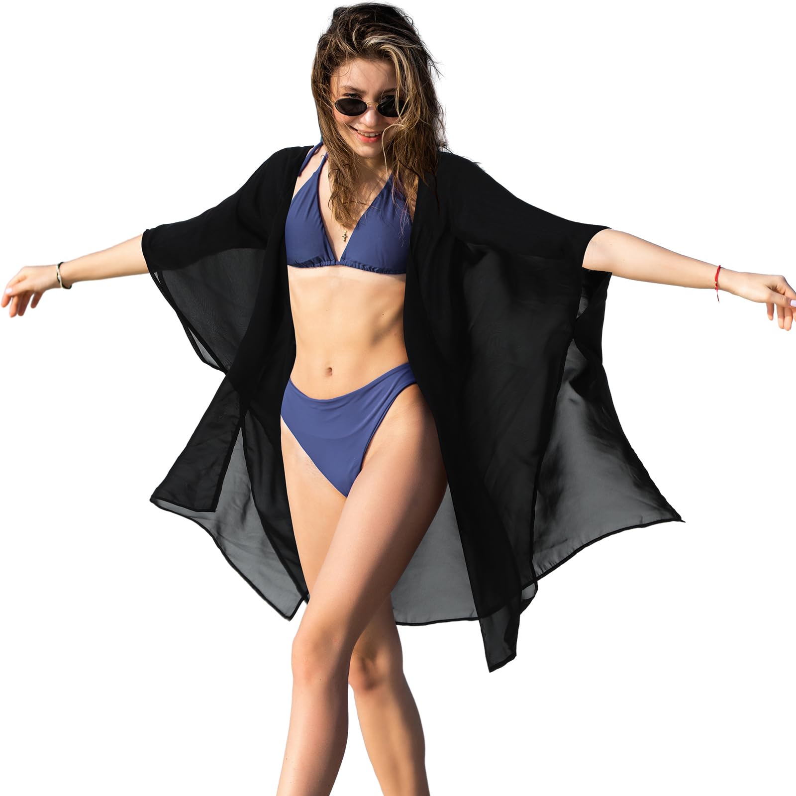 Kimono para mujer, salida de baño para playa, chal envolvente, salida de baño, casual, holgado, cárdigan de verano