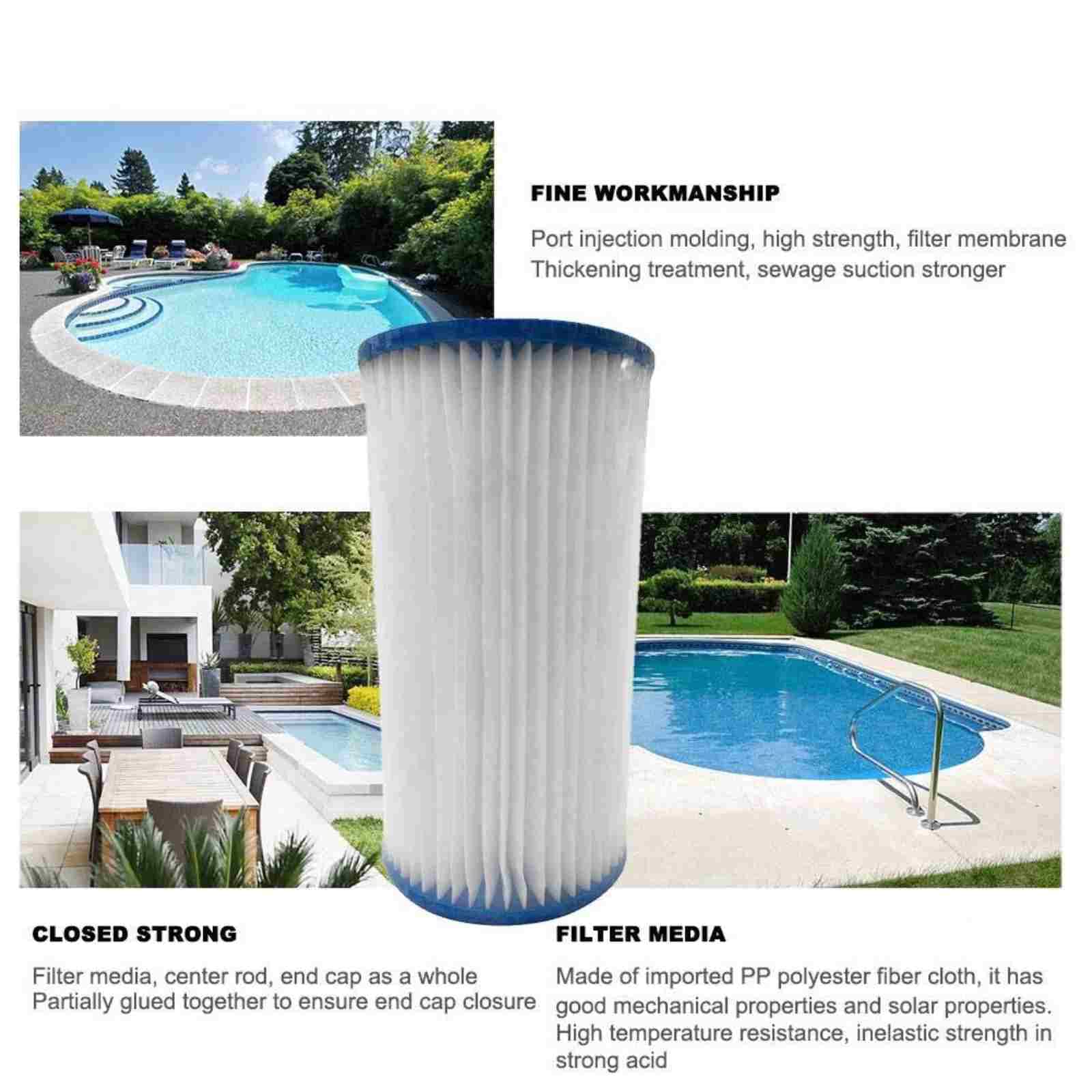 HH-CC Cartuccia di ricambio per pompa filtro piscina tipo III/A, cartuccia filtro di ricambio per Intex 29000E/59900E, compatibile con Bestway 58012,6
