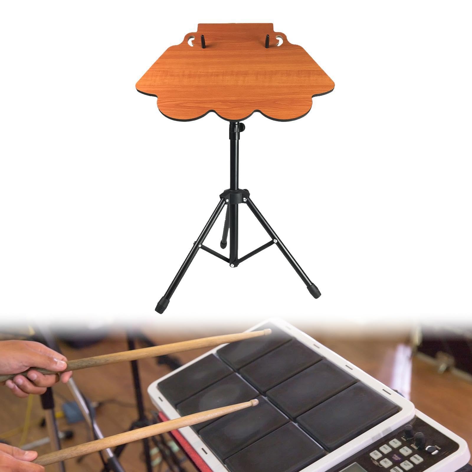 Supporto per batteria elettronica facile da usare, dotato di fessure per un facile accesso alle bacchette durante le sessioni di pratica. Supporto per batteria stabile e