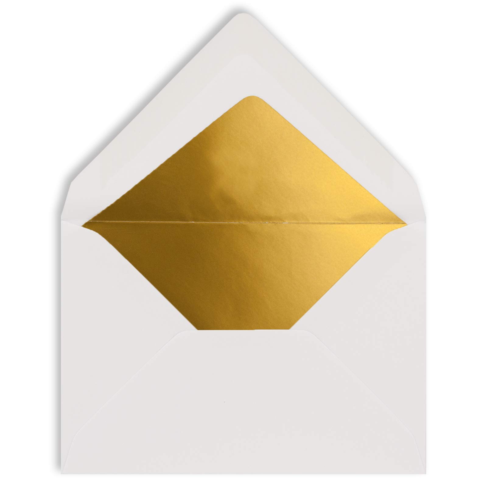 400 buste per lettere, colore bianco con interno dorato, DIN C7, 8,1 x 11,4 cm, con chiusura a umido, 120 g/m², ideali per buoni, regali di denaro
