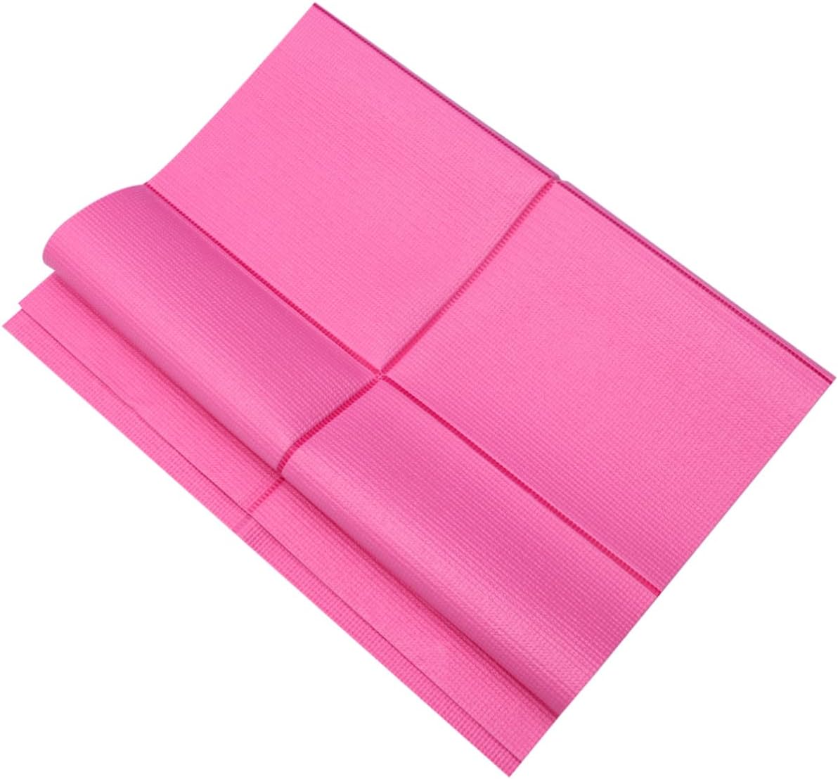 YARNOW Portable Slip Yoga Mat for Home Camping Lightweight Travel Exercise Mat Pink with Odorless Material for Joint Support and Injury Prevention