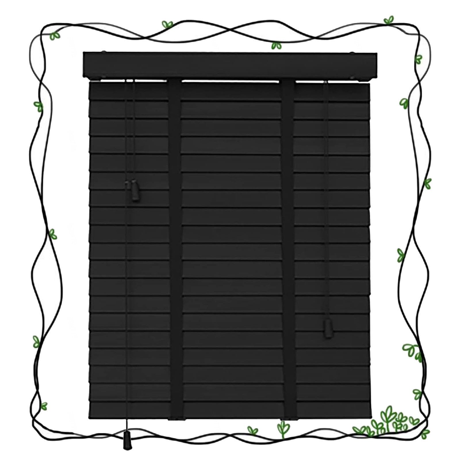 Tenda veneziana in legno per finestre, per interni, in legno massello, orizzontale, oscurante, isolamento termico, doghe da 50 mm, adatta per finestre di diverse dimensioni