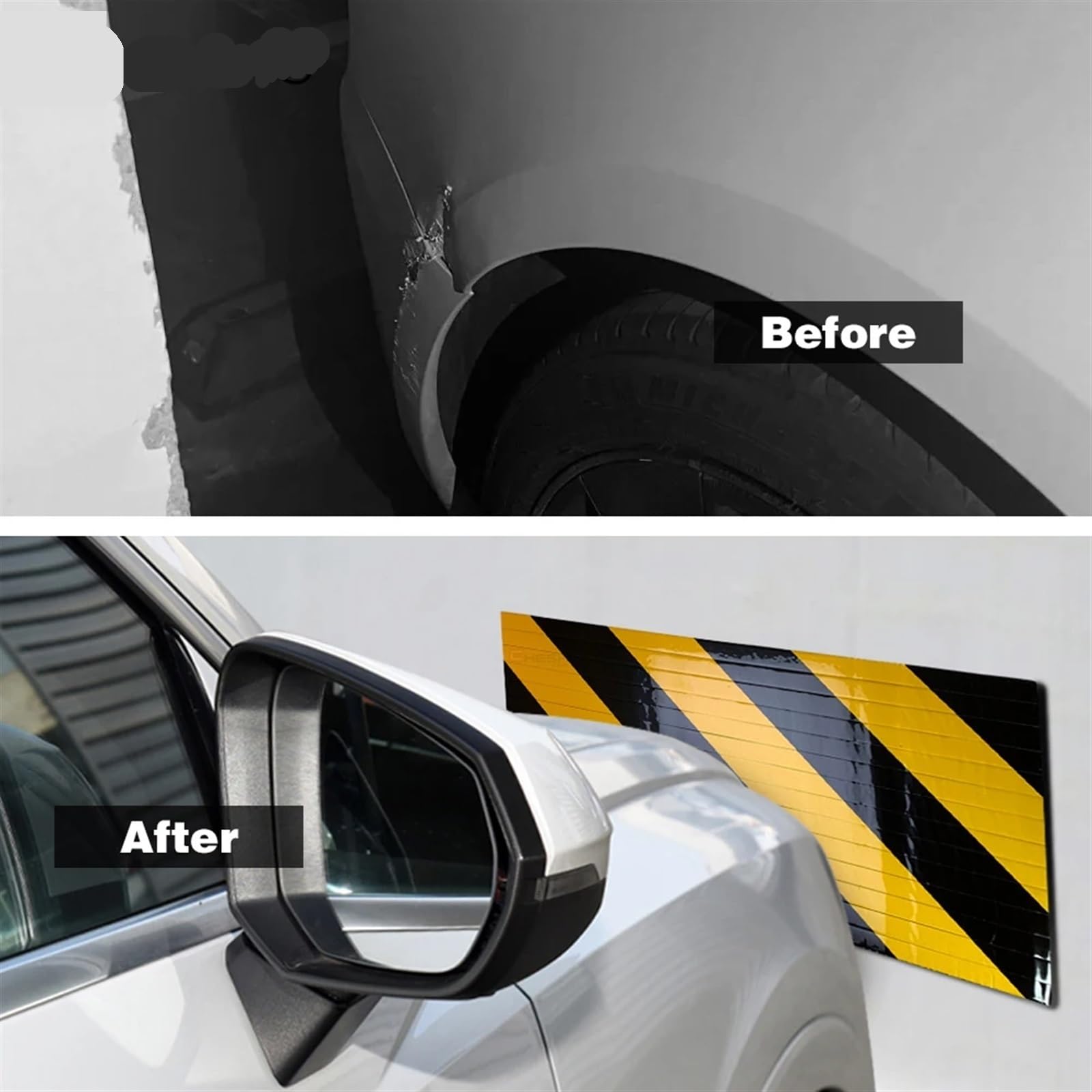 1/2/4 pièces protecteur de porte de garage de stationnement en mousse protecteur de mur de garage avertissement accessoires de voiture coin pare-chocs bord autocollant adhésif anti-rayures(2PCS Yellow