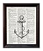 Dictionary Art Print Nautical Anchor - Printed on Recycled Vintage Dictionary Paper - 8"x10.5" - Mixed Media Poster on Vintage Dictionary Page