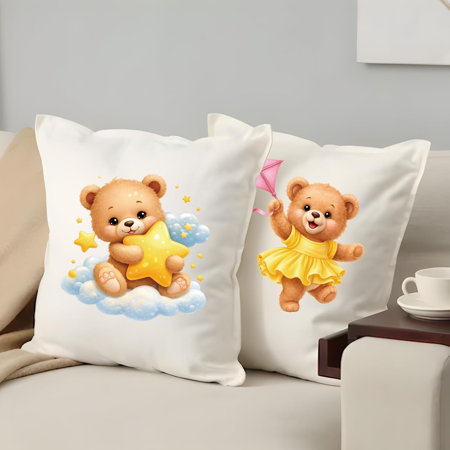 PLIGREAT 9 Sheets Cute Bear Pattern Iron on Transfers for T-Shirts, Cute Heat Transfer Sticker DTF Transfers Ready to Press Sticker Patches for Clothes Hoodie Tote Bag Pillow Cover DIY Decor