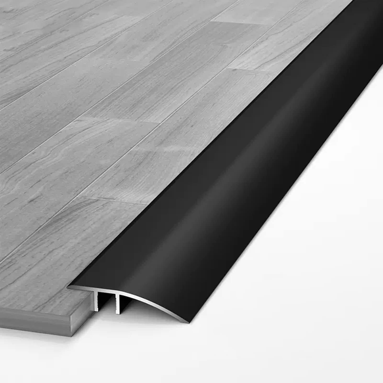 Aluminiowa listwa progowa do podłogi z drewna do płytek, samoprzylepna listwa do drzwi podłogowych z laminatu, listwa drzwiowa listwa do separacji krawędzi, profil ransition (kolor: czarny, rozmiar: