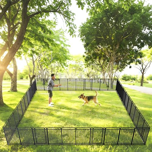 Image of New Thickened Version Dog Playpen, 43 Inch Dog Fences for The Yard, Portable Outdoor Dog Playpen for Large /Medium /Small Dogs, Foldable Metal Dog playpen, with Doors (8 Panels, 43 Inch)