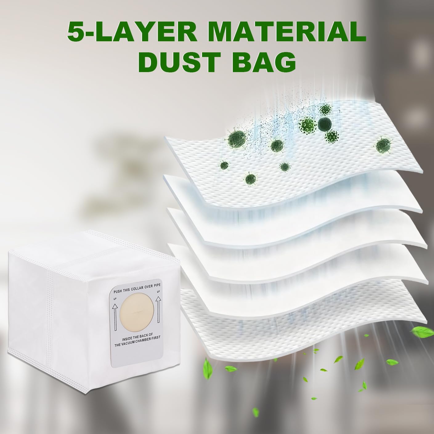 Y11 Vacuum Bags Compatible with InterVac Vacuum Cleaner CSRM, CSRM-RC, CS-9 and for DOMETIC CV1004-8 Dust Bag with 2 Motor Filters, Part# Y11, Y11-5