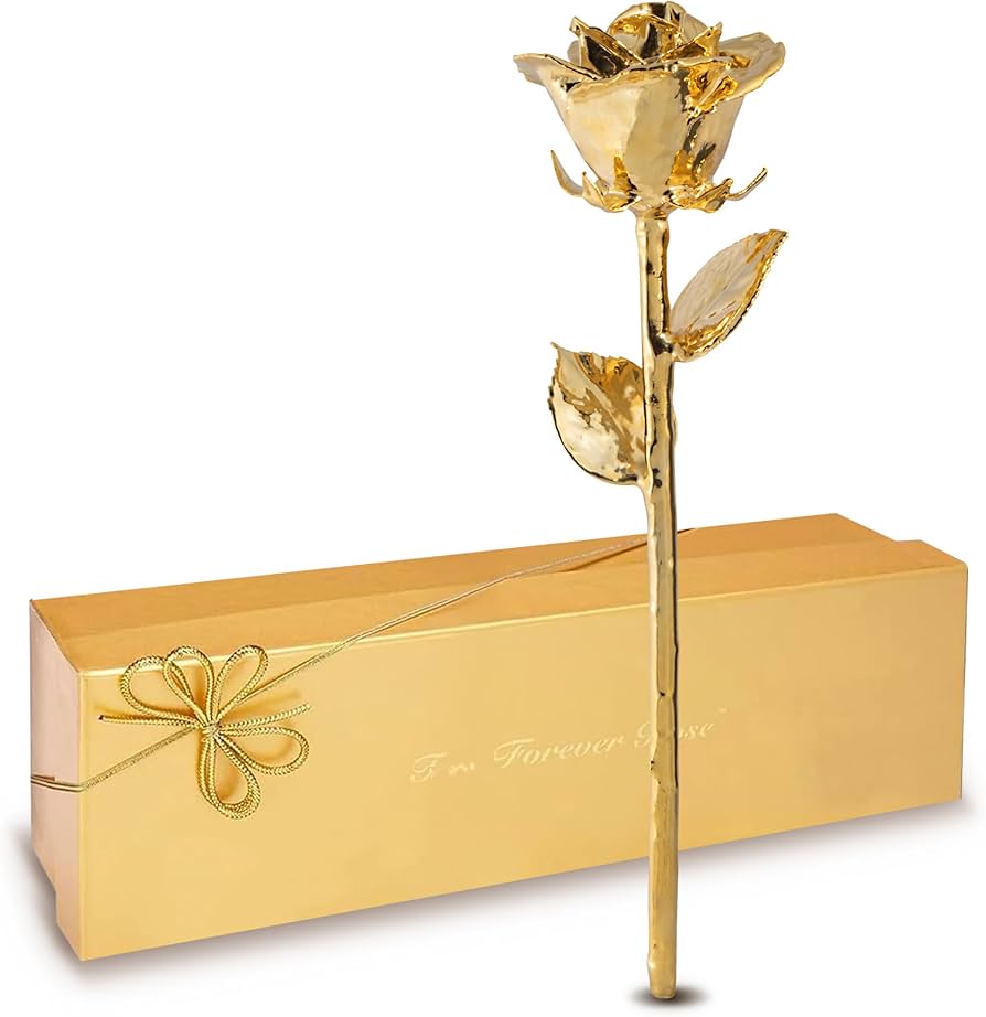 Amazon.com: Forever Rose 24K Gold Dipped Real Rose – Handmade