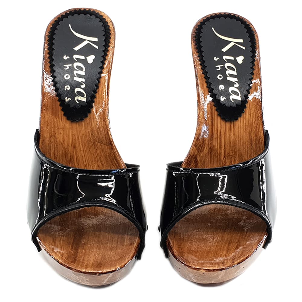 Kiara Shoes Sexy Mules da Donna con Tacco 11 - K211001-NERO-V