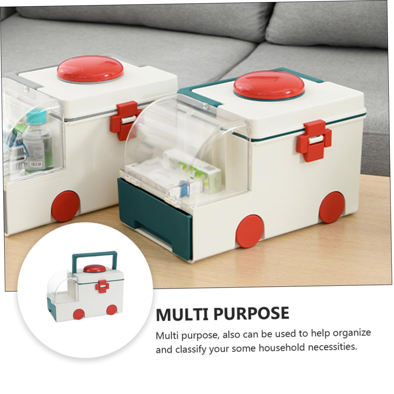 NOLITOY Botiquín Médico De Emergencia Caja De Primeros Auxilios Hogar Contenedor Médico Capacidad De Almacenamiento Para Guardar Medicamentos Domésticos y Suministros De Emergencia