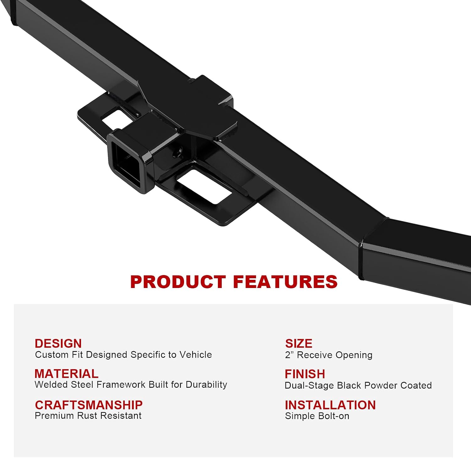 APS Rear Towing Hitch Receiver, Class 3 Trailer Hitch Compatible with Toyota Highlander 2014-2019