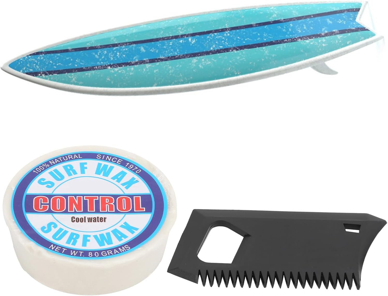 Surfboard Wax, Warm Water Wax, Hot Water Wax, Cold Water Wax, lesszing Water Wax, Comes with Wax Comb, Portable Antislip Paraffin Wax, Surfing Skateboard Skimboard Acces