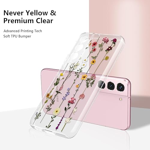 Vista 3 de ZTOFERA Funda protectora delgada para Samsung Galaxy S21 FE 5G, bonito diseño de flores para niñas y mujeres, funda protectora delgada para Galaxy