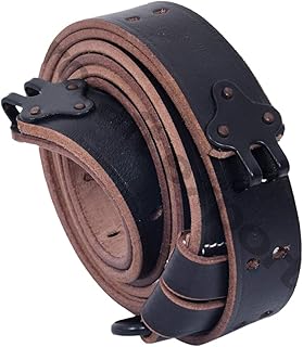 Warcraft Exports U.S. Springfield Rifle M1 Garand Steel WWI m1907 Pattern Leather Sling (Black Steel)