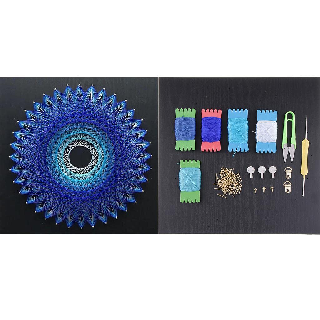 Bonarty String Art Handmade Decoration String Kits Art pour Enfants Adultes - Nid D'oiseau - Bleu