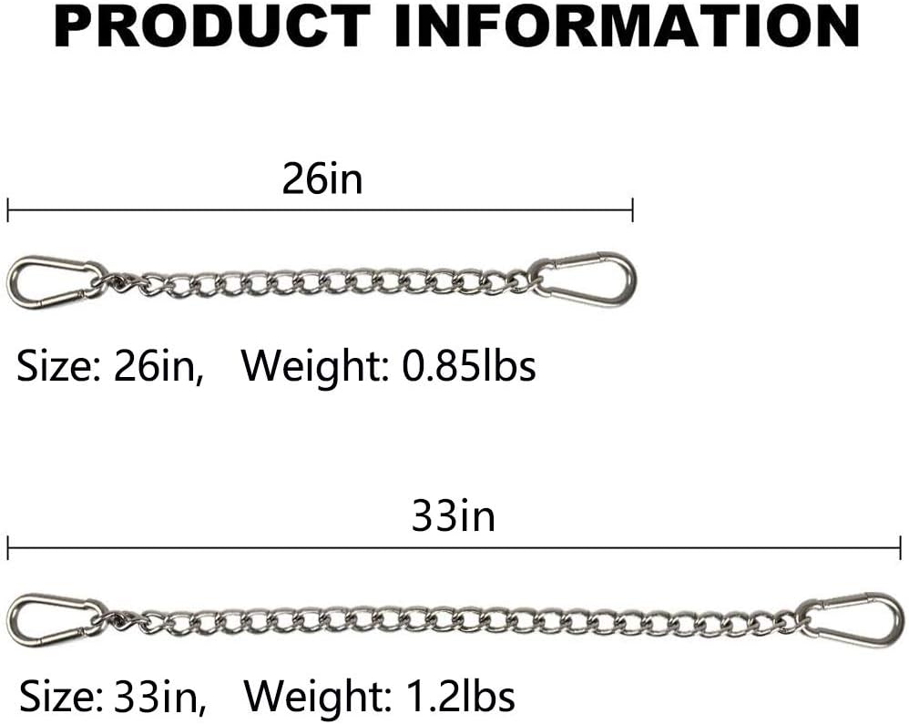 Hanging Chair Chain with Carabiners, Heavy Duty 660LBS Capacity Stainless Steel Hanging Kits for Punching Bags Hammocks (Silver, 24) - Image 4