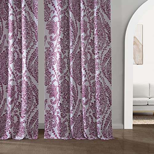 Image of HPD Half Price Drapes Printed Room Darkening Curtains for Bedroom, Living Room 50 X 108 (1 Panel), BOCH-KC16072F-108, Tea Time Cranberry