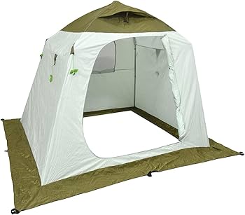 ワカサギ釣り用テント 販売終了】ワンタッチフィッシングテント（ベージュ・8人用） T8-558