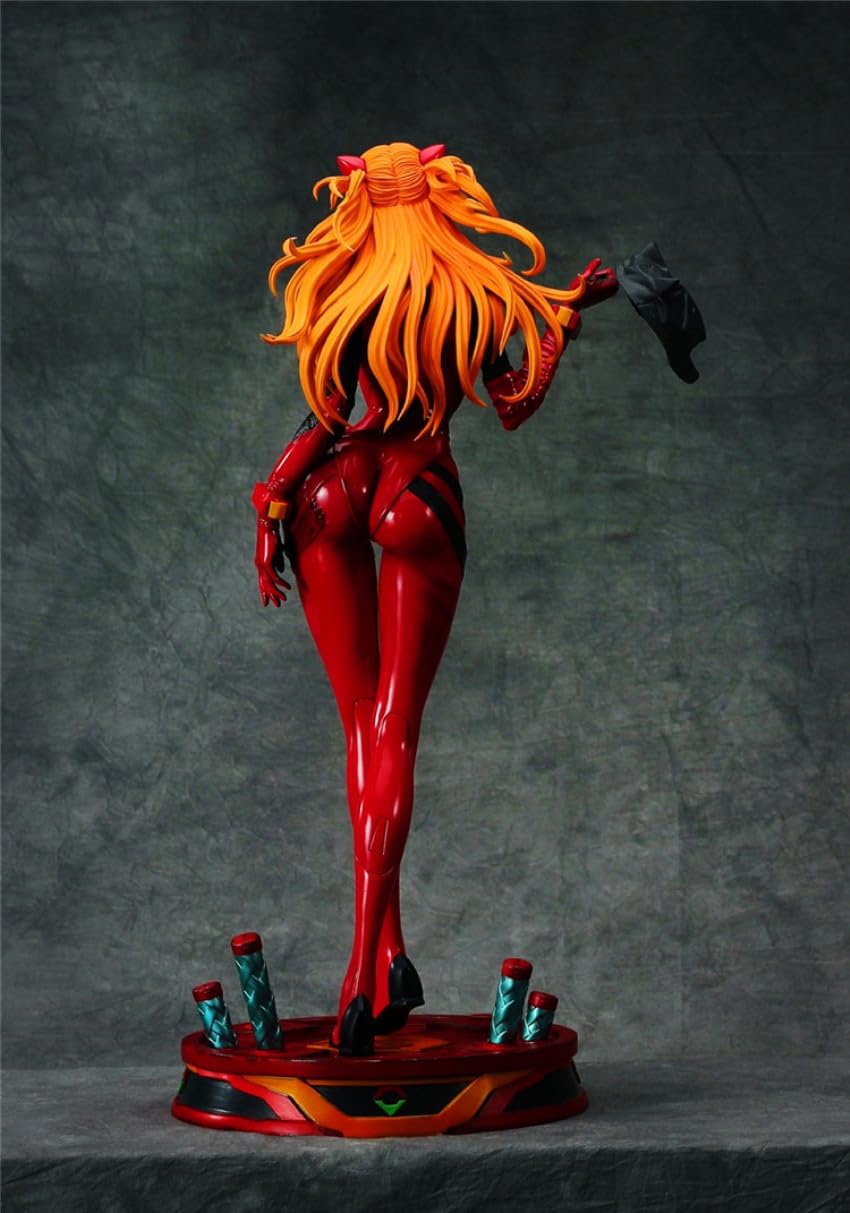 Statuina di Anime Asuka Langley Soryu, grande figura di anime con base, statua di azione pesante, oggetto da collezione di 45,5 cm