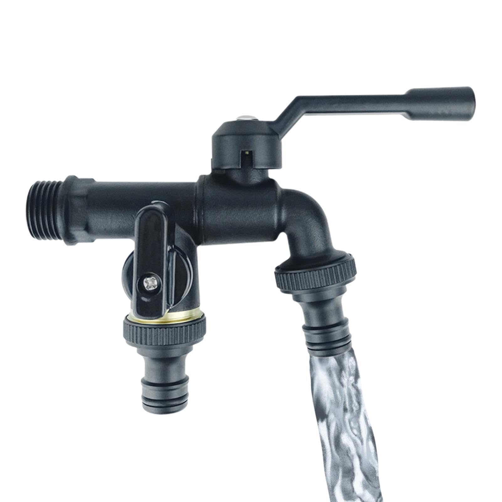 Divisor de manguera de jardín de 1/2 pulgada, conector de grifo de doble salida para sistemas de riego y herramientas de jardín, babero de manguera para exteriores para un riego eficiente