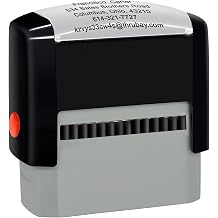 Personalised Stamp 70 x 25mm -5 Lines- Custom Self Inking Rubber Stamps- Return Custom Address Stamp Black