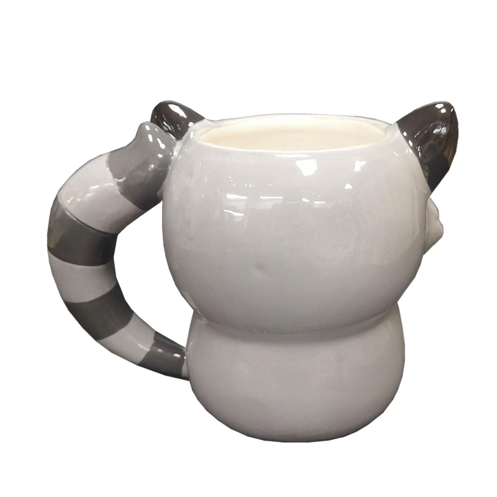 Qisuw Multifunctional Raccoons Shape Ceramic Coffee Mug Adorable Animal Design 560ml Drinking Cup for Tea Milk Hot Beverages Raccoons Shape Ceramic Cup