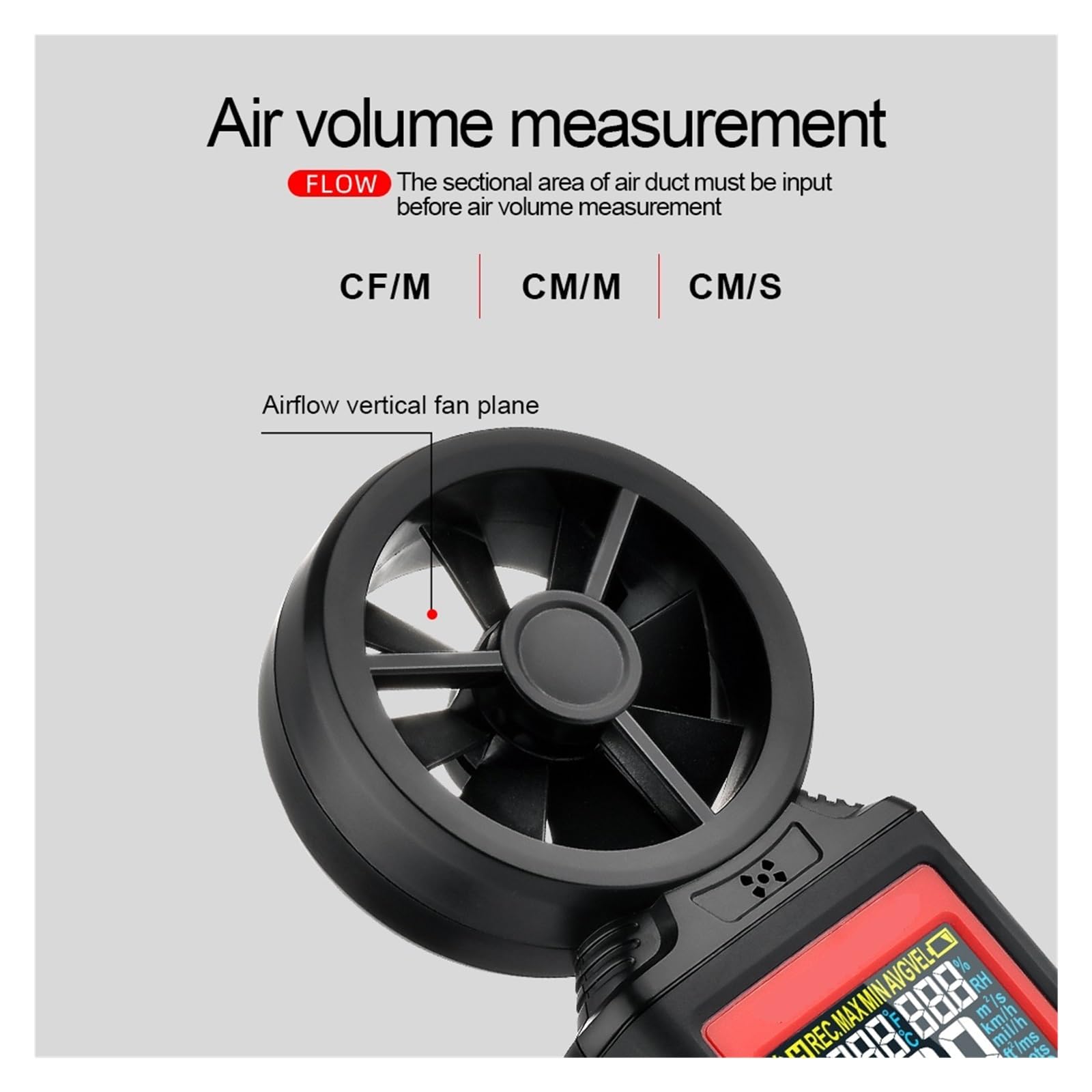 Anemómetro Digital Medidor De Velocidad Del Viento De Mano Portátil Medidor De Viento Pantalla De Retroiluminación LCD Medidor De Temperatura Y Humedad